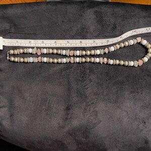 Elegant Beaded 22in. Necklace - Gold, Silver, Pink